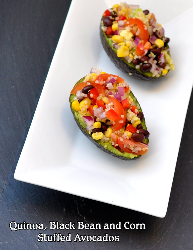 Quinoa, Black Bean, and Corn Stuffed Avocados Rockin Mama™